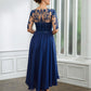 Lily A-Line/Princess Chiffon Applique Bateau 1/2 Sleeves Tea-Length Mother of the Bride Dresses DEP0020279