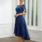 Lily A-Line/Princess Chiffon Applique Bateau 1/2 Sleeves Tea-Length Mother of the Bride Dresses DEP0020279
