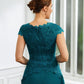 Harper A-Line/Princess Chiffon Ruched V-neck Short Sleeves Knee-Length Mother of the Bride Dresses DEP0020268