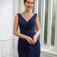 Alexis Sheath/Column Stretch Crepe Ruched V-neck Sleeveless Floor-Length Mother of the Bride Dresses DEP0020258