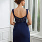 Alexis Sheath/Column Stretch Crepe Ruched V-neck Sleeveless Floor-Length Mother of the Bride Dresses DEP0020258