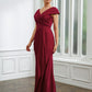Kendall Sheath/Column Jersey Ruched V-neck Short Sleeves Floor-Length Mother of the Bride Dresses DEP0020252