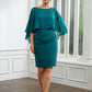 Cadence Sheath/Column Chiffon Ruched Bateau 3/4 Sleeves Knee-Length Mother of the Bride Dresses DEP0020247