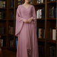 Anaya A-Line/Princess Chiffon Ruched V-neck 3/4 Sleeves Floor-Length Mother of the Bride Dresses DEP0020251
