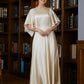Shyann A-Line/Princess Silk like Satin Ruched Scoop 1/2 Sleeves Ankle-Length Mother of the Bride Dresses DEP0020243