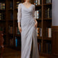 Peyton Sheath/Column 30D Chiffon Beading V-neck 3/4 Sleeves Floor-Length Mother of the Bride Dresses DEP0020247