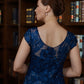 Hailee Sheath/Column Tulle Applique V-neck Short Sleeves Floor-Length Mother of the Bride Dresses DEP0020241
