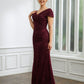Destinee Sheath/Column Lace Ruched V-neck Short Sleeves Floor-Length Mother of the Bride Dresses DEP0020246