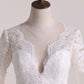 2024 A Line Scoop Long Sleeves Wedding Dresses Tulle With Applique