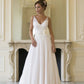 Floor Length V Neck Sleeveless Chiffon Beach Wedding Dress With SJSP3HX82S3