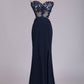 Prom Dresses Sweetheart Sheath With Applique And Slit Floor Length
