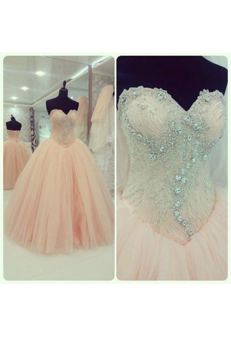 Tulle Sweetheart With Beading Quinceanera Dresses Ball Gown