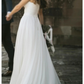 Fairy A-Line V Neck Sleeveless Chiffon Beach Wedding Dresses With Button Simple Bridal SRSP6DZLT86