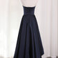 A Line Satin Asymmetrical Sweetheart Evening Dresses With Ruffles