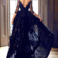2024 Asymmetrical Prom Dresses Mid-Length Sleeve Spaghetti Straps Lace