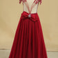 2024 A Line Scoop Prom Dresses Tulle With Beading Sweep Train