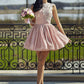 2024 A-Line Scoop Neck Sleeveless Applique Pleated Cut Homecoming Dresses Chiffon Joselyn Short/Mini