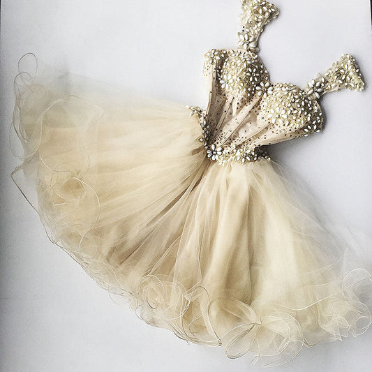 Sweetheart Organza Pleated Beading Backless Ivory A Line Homecoming Dresses Henrietta Sleeveless