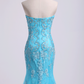 Prom Dresses Strapless Mermaid With Beading&Applique