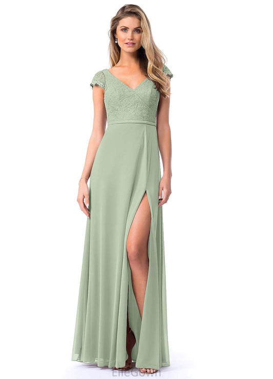 Ciara Sleeveless Floor Length Natural Waist A-Line/Princess V-Neck Bridesmaid Dresses