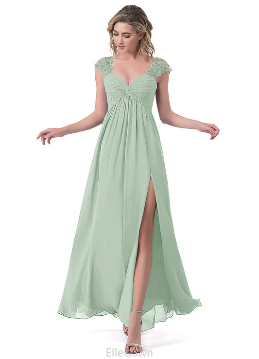 Livia Natural Waist Sleeveless Floor Length Spaghetti Staps Spandex Trumpet/Mermaid Bridesmaid Dresses