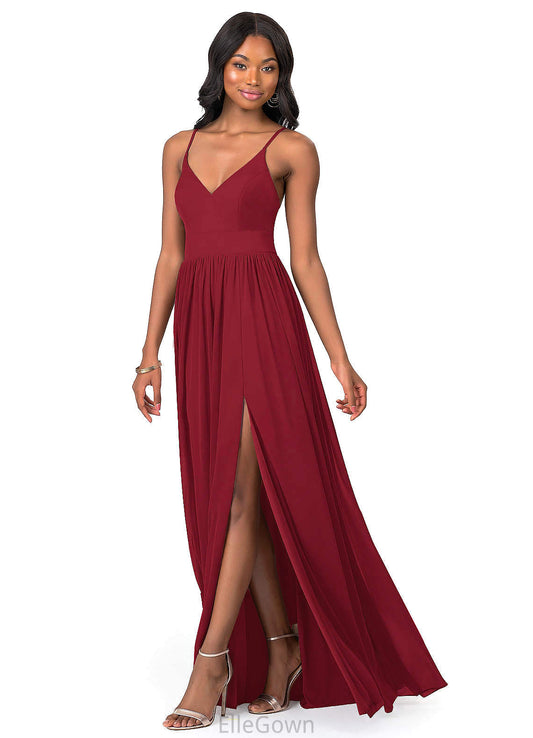 Esperanza Natural Waist Floor Length A-Line/Princess One Shoulder Sleeveless Bridesmaid Dresses