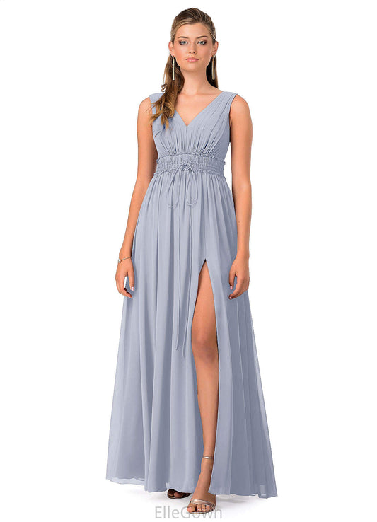 Miranda Spaghetti Staps A-Line/Princess Natural Waist Sleeveless Floor Length Bridesmaid Dresses