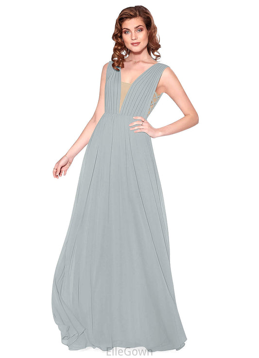 Cassandra Scoop Trumpet/Mermaid Floor Length Natural Waist Sleeveless Bridesmaid Dresses