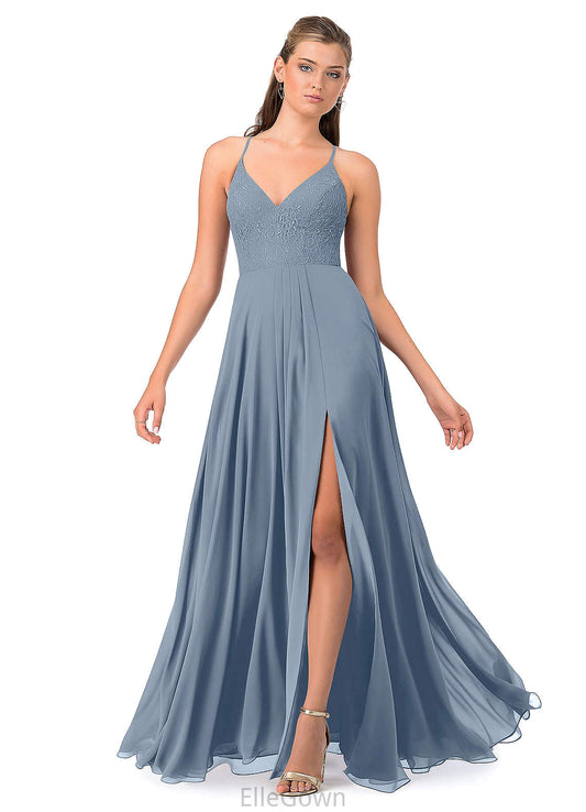 Karla Spaghetti Staps Spandex Natural Waist Floor Length Sleeveless Trumpet/Mermaid Bridesmaid Dresses