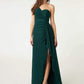 Paola Natural Waist Floor Length A-Line/Princess V-Neck Bridesmaid Dresses
