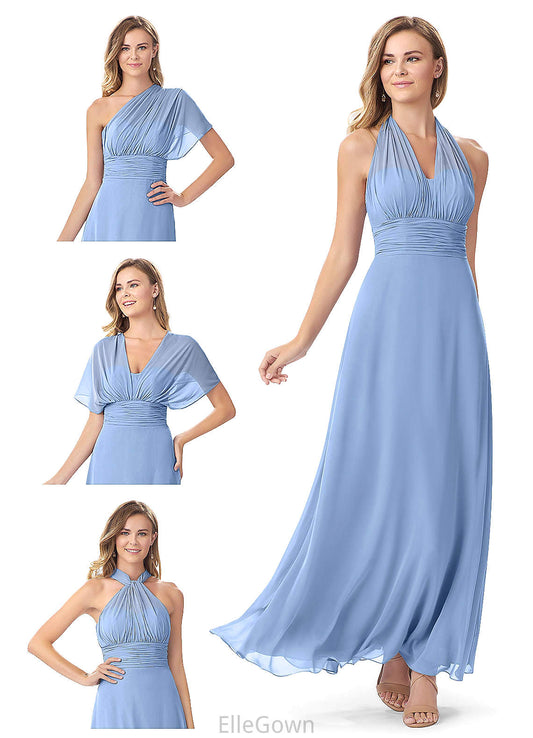 Esperanza Floor Length Natural Waist Scoop Sleeveless A-Line/Princess Bridesmaid Dresses