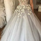 Ball Gown Spaghetti Straps Quinceanera Dresses With Handmade Flowers Tulle