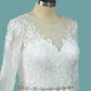 Wedding Dresses Scoop A Line With Beaded Belt Tulle With Appliques Sweep Train