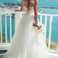 Sweep Train Spaghetti Straps Ivory Sweetheart Backless Beach Wedding Dresses JS360