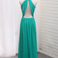 2024 Sexy Open Back A Line Prom Dresses Scoop Chiffon With Ruffles