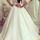 Scoop Mid-Length Sleeves Satin With Applique A Line Wedding Dresses