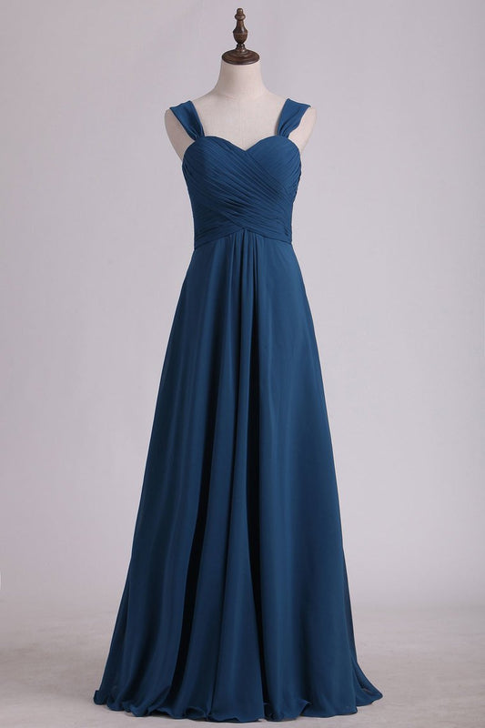 2024 New Arrival Sweetheart Bridesmaid Dresses A Line Chiffon With Ruffles