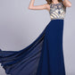 Prom Dresses Scoop A Line Full Length Beaded Tulle Bodice With Chiffon Skirt Ready To Ship
