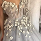 Ball Gown Spaghetti Straps Quinceanera Dresses With Handmade Flowers Tulle