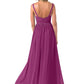 Nia Floor Length Natural Waist Straps A-Line/Princess Sleeveless Bridesmaid Dresses