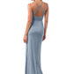 Giada Natural Waist Off The Shoulder Sleeveless Spaghetti Staps A-Line/Princess Floor Length Bridesmaid Dresses