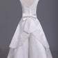 2024 Flower Girl Dresses A Line Straps Ankle Length Satin With Bowknot & Applique
