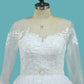 2024 Lace Wedding Dresses Long Sleeves Scoop A Line With Applique And Beads Court Train