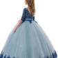 Scoop Ball Gown Mid-Length Sleeves Tulle With Applique Flower Girl Dresses