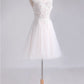 Homecoming Dresses Scoop Short/Mini A Line Tulle With Applique And Beading