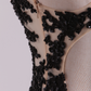 Popular Black Scoop Sheath/Column Prom Dresses With Beading And Applique