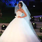 Ball Gown Bowknot Sweetheart Tulle Wedding Dresses Strapless Ivory Wedding Gowns SRS14966
