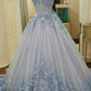 Prom Dresses Sweetheart A Line Tulle With Handmade Flowers Lace Up