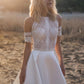 Sexy Lace Appliques High Neck Country Wedding Dresses, Beach Bridal Dresses SJS15528