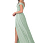 Zara Floor Length A-Line/Princess Sleeveless Natural Waist Spaghetti Staps Bridesmaid Dresses